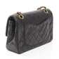 CHANEL Black Matelasse W flap Lambskin (sheep leather) 2101219427089