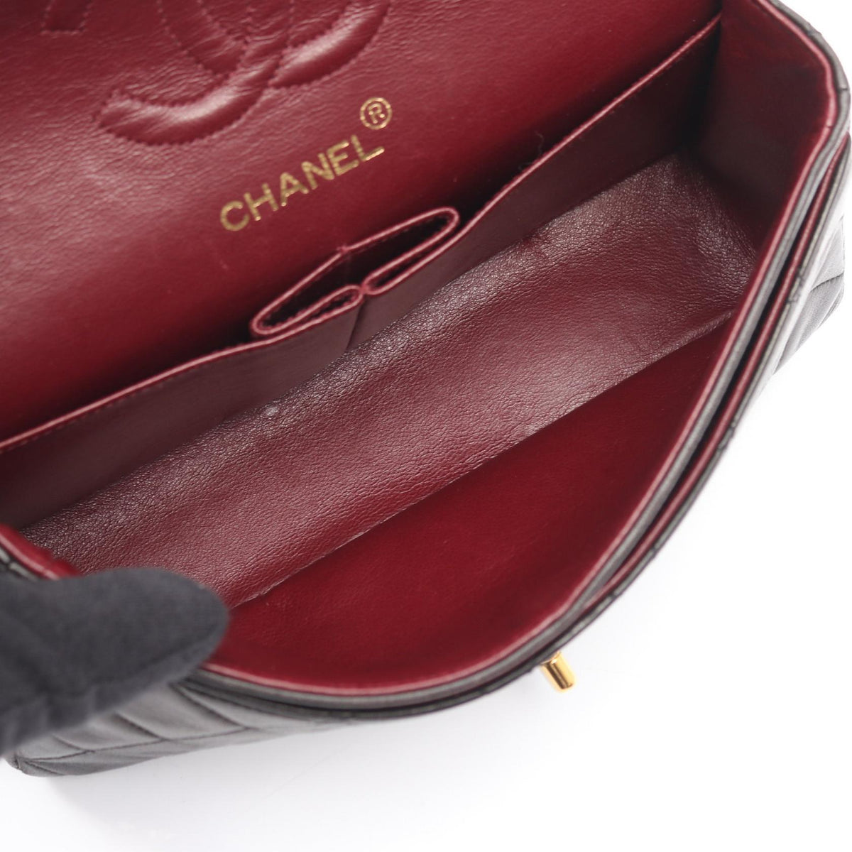 CHANEL Black Matelasse W flap Lambskin (sheep leather) 2101219427089