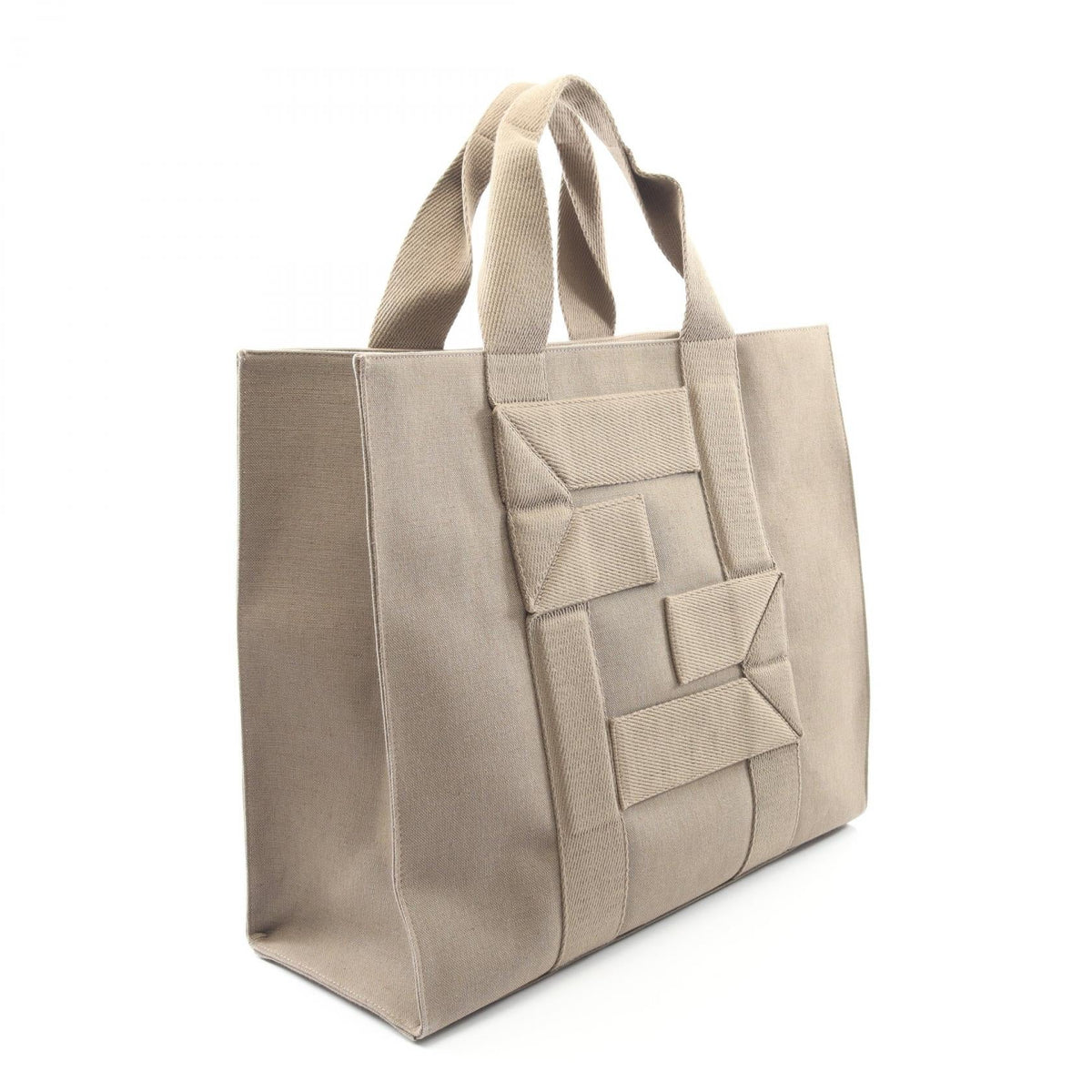 FENDI FF logo Tote Bag Beige canvas 7VA558 2101219421070