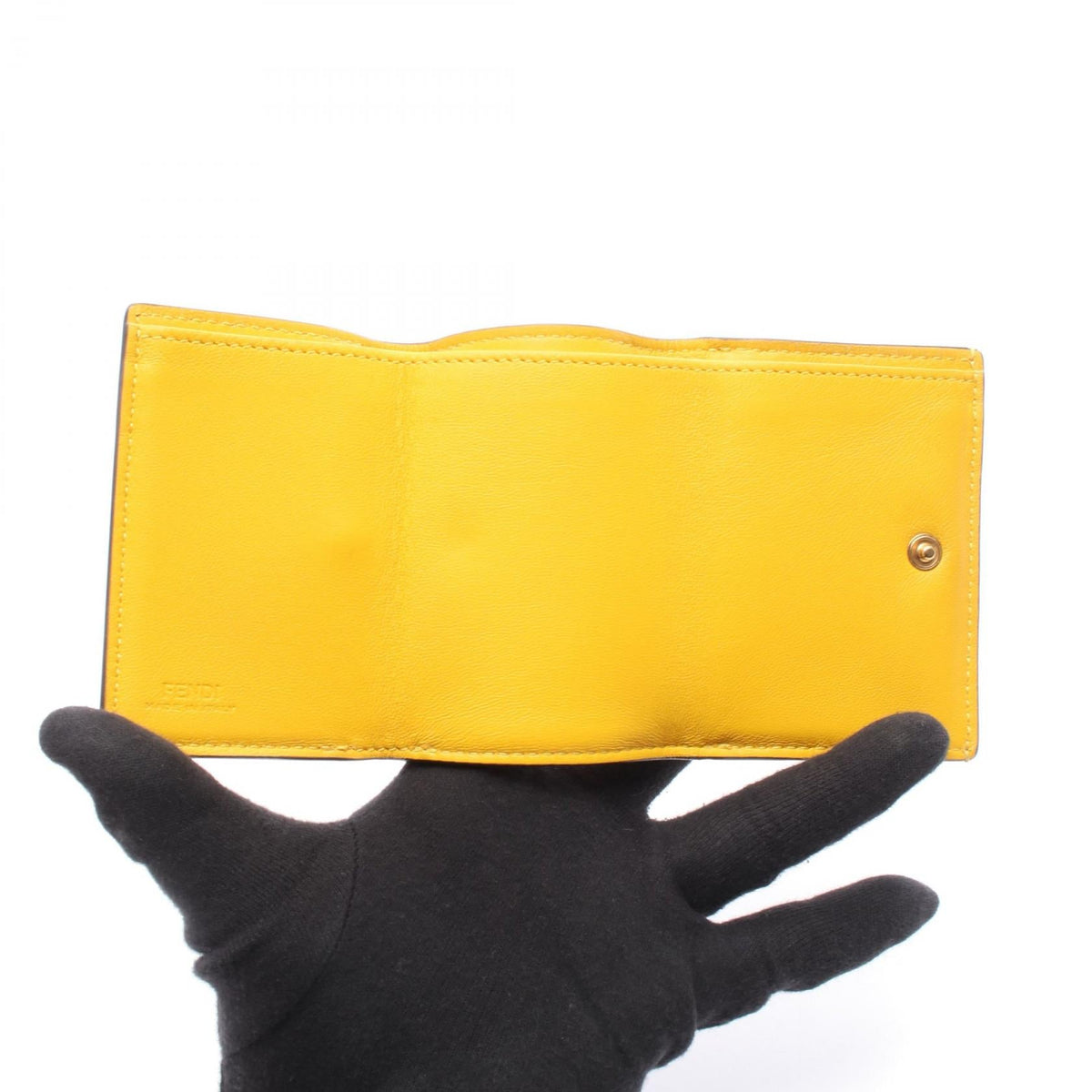 FENDI Baguette Micro Tri-fold wallet Yellow leather 2104102461573