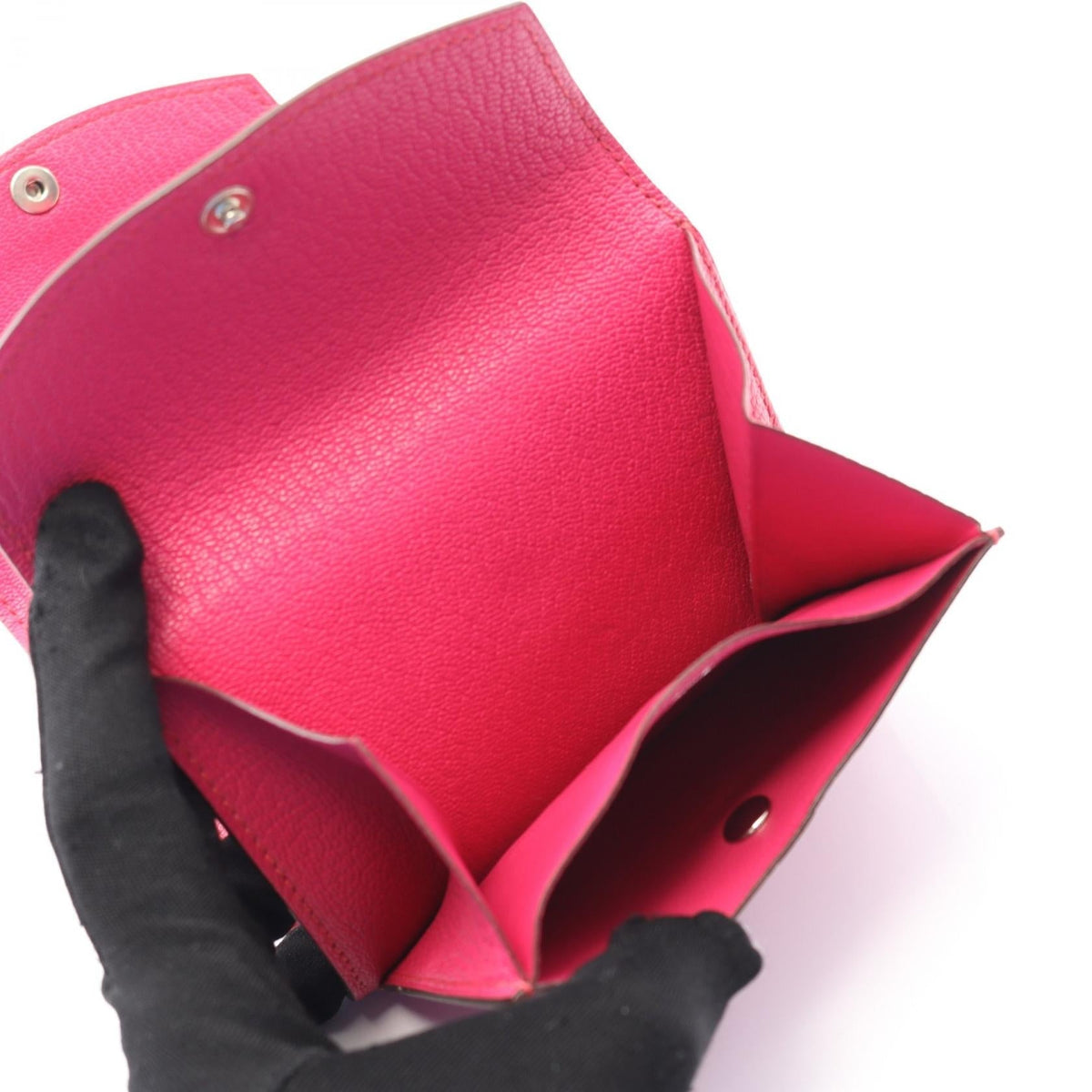 HERMES Till Tri-fold walletRose shocking Rose shocking Pink Chevre leather Chevre 2104102436182