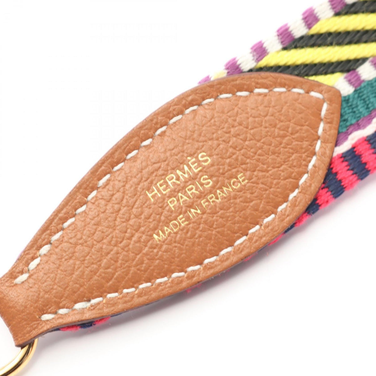 HERMES BandouliereSangle Cavall Shoulder strap Multicolor/Brown Evercolor leather canvas Evercolor leather 2107601104071
