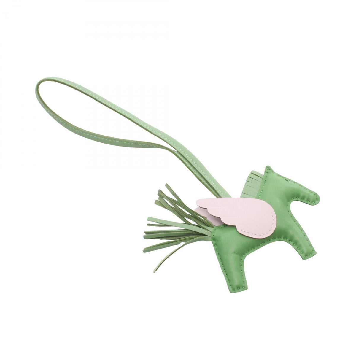 HERMES Rodeo Pegasus PM Vert Yucca Mauve Pale Vert Criquet charm Green/Pink Agneau milo Other Agneau milo / Swift leather 2104102520751