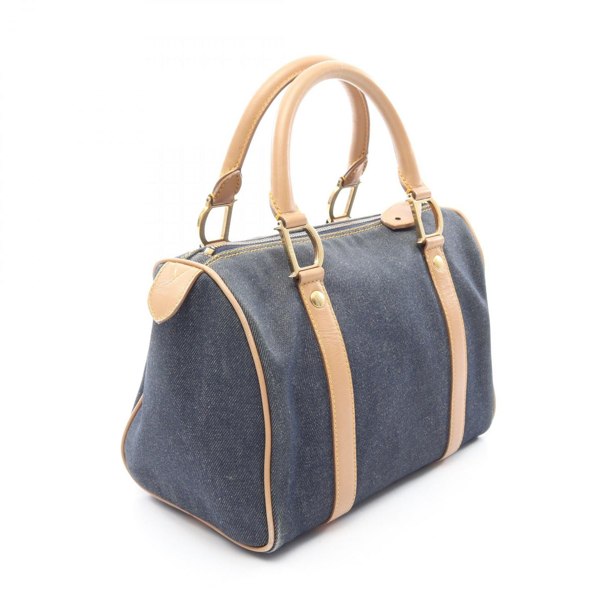 Dior Mini Boston Handbag Navy/Beige denim�leather 2101219754550
