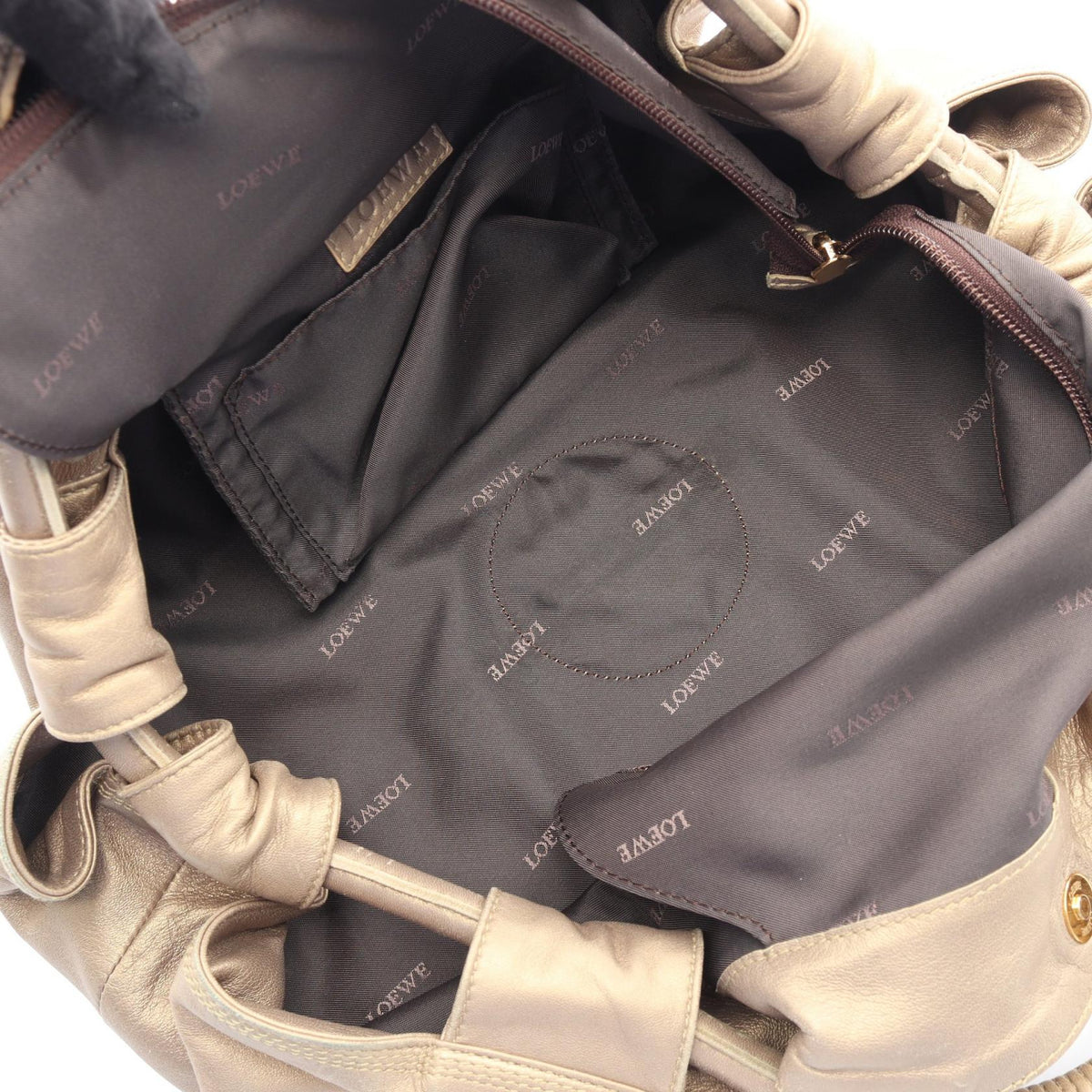 LOEWE Nappa Aire Handbag Gold leather 2101219752983
