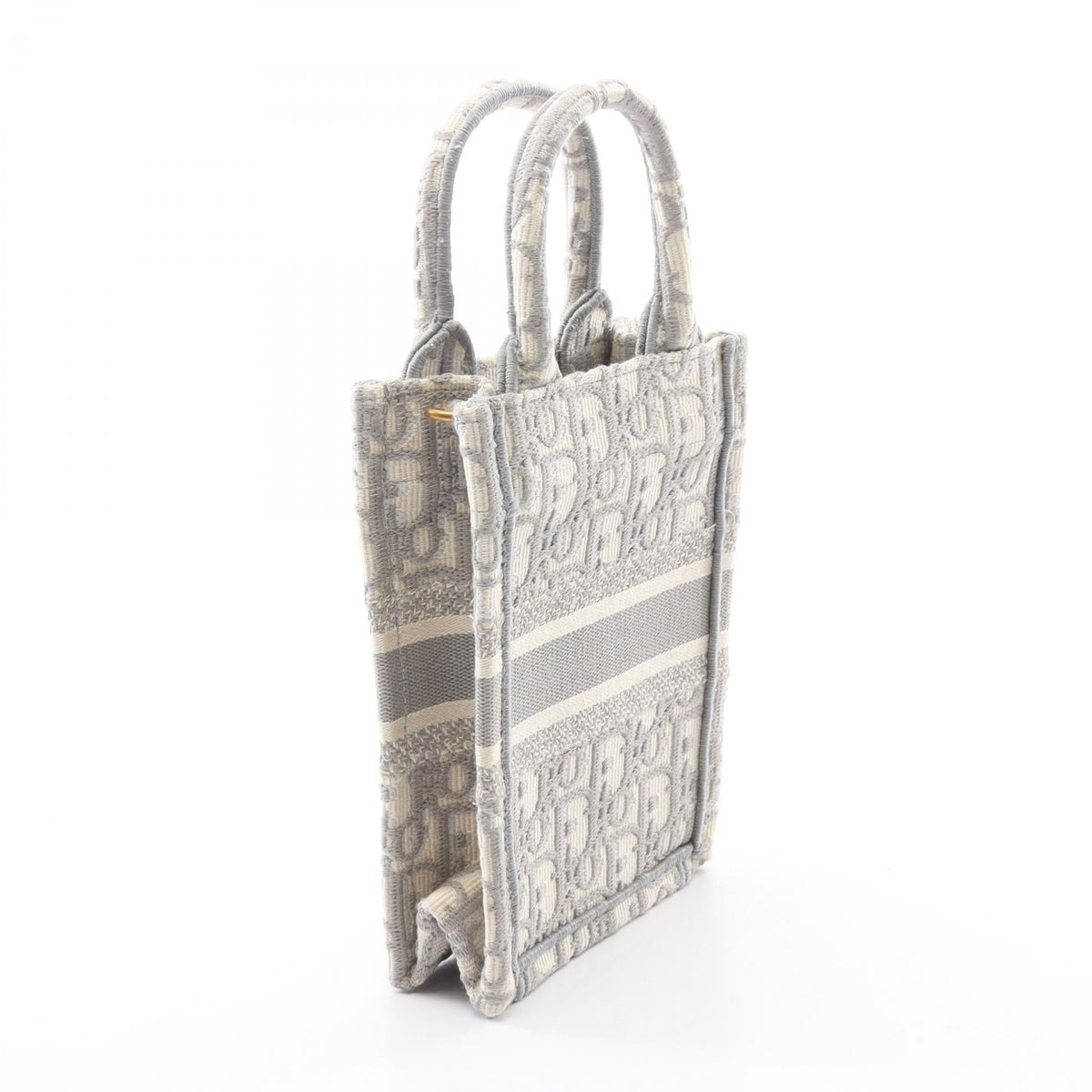 Dior BOOK TOTE Vertical Bag Mini Phone Bag 2WAY Handbag Gray/White canvas 2101219734880
