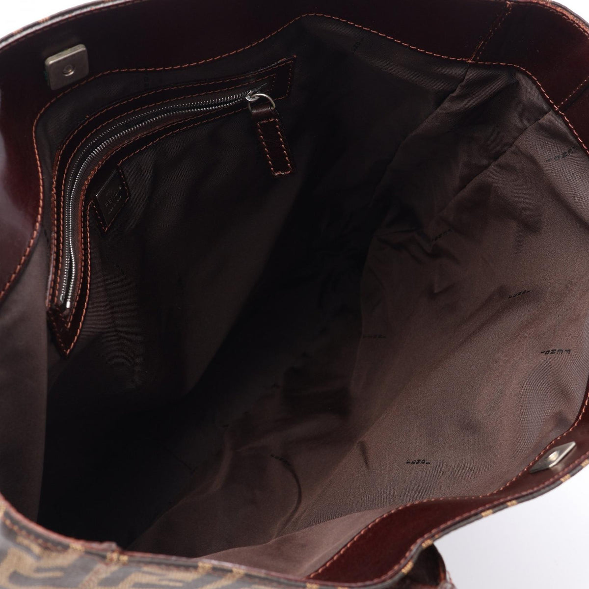 FENDI Zucca Tote Bag Brown canvas�leather 2101219734590