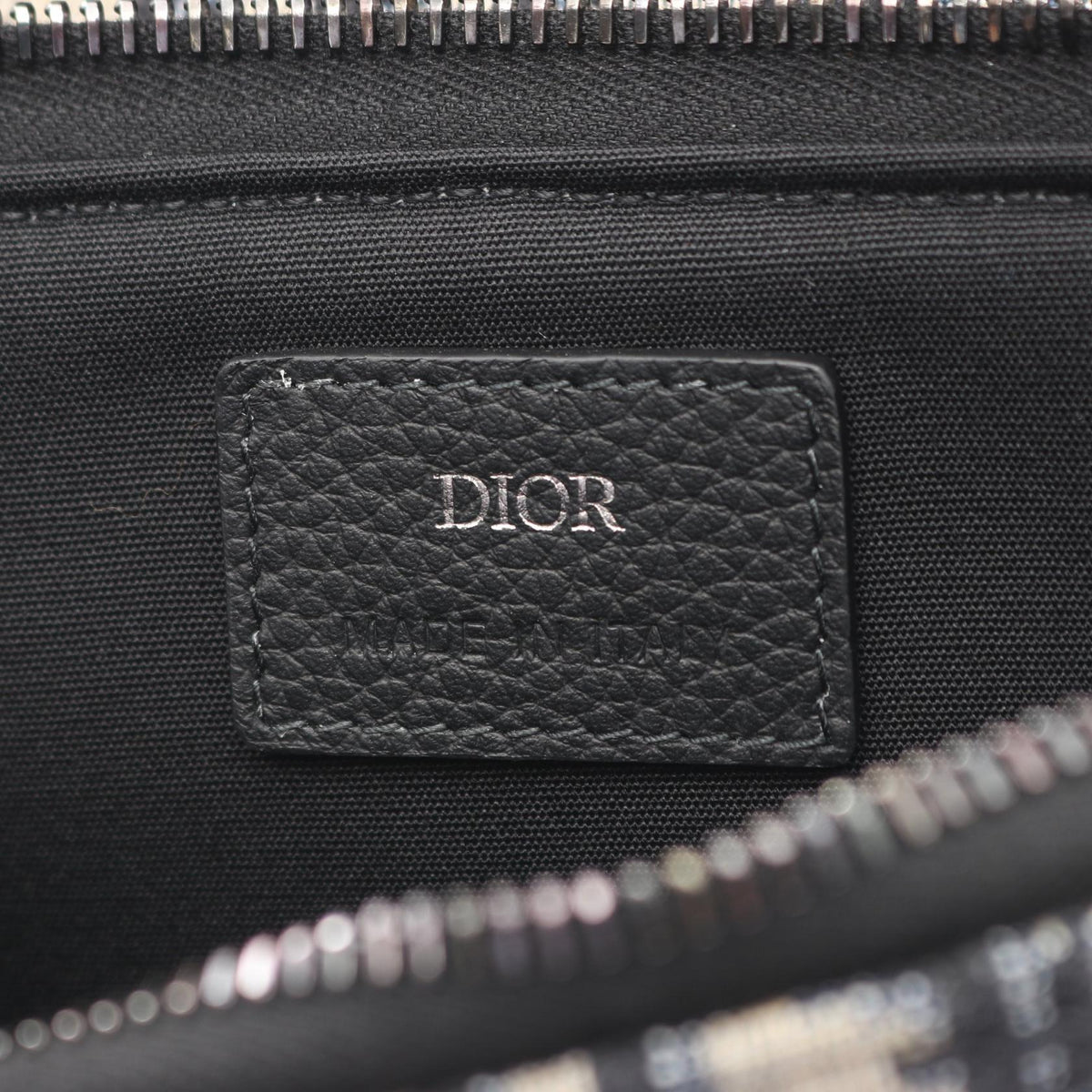 Dior Saddle Pouch Oblique business bag clutch bag Beige/Navy canvas 2101219731872