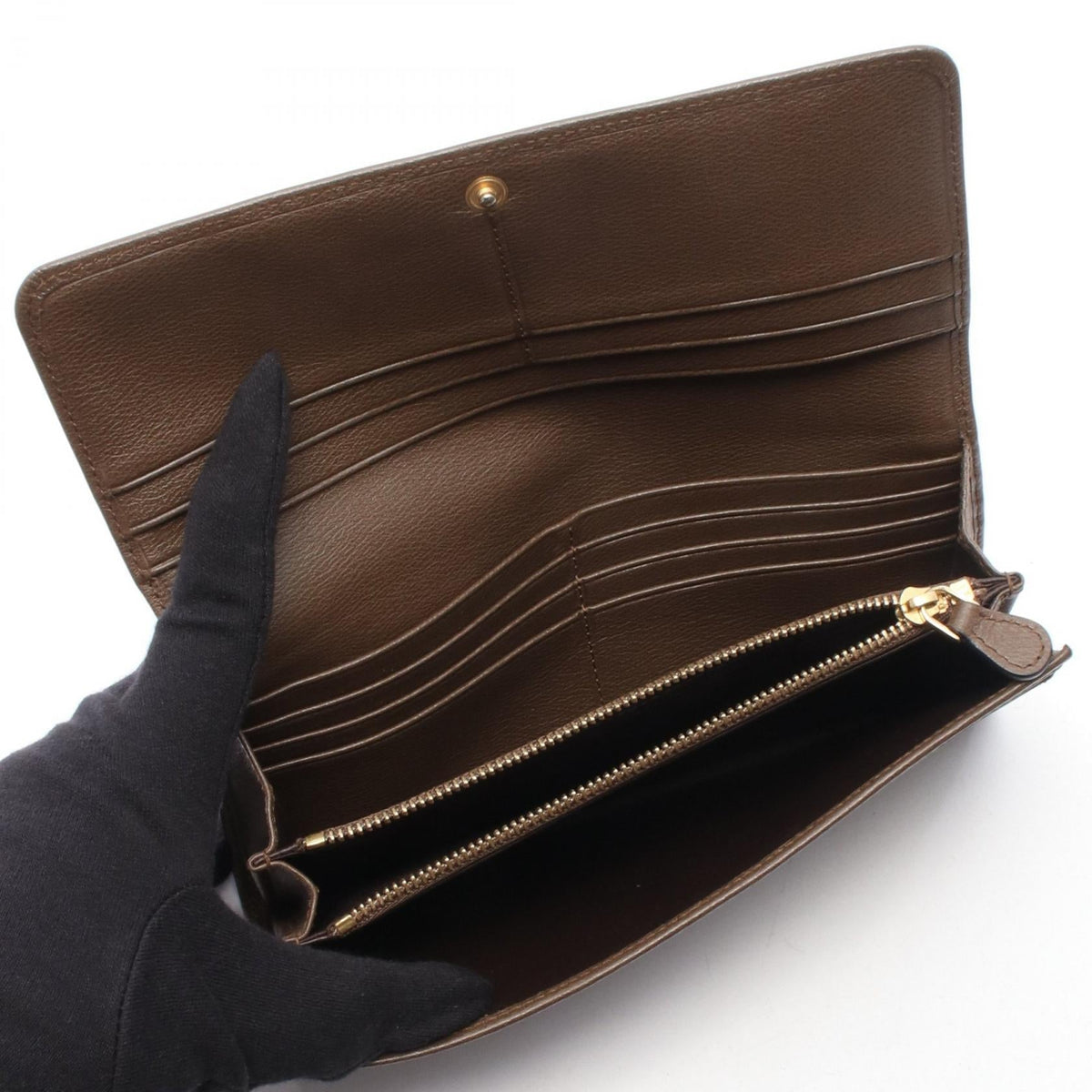 LOEWE anagram Bifoldpurse Brown leather 2101219728551