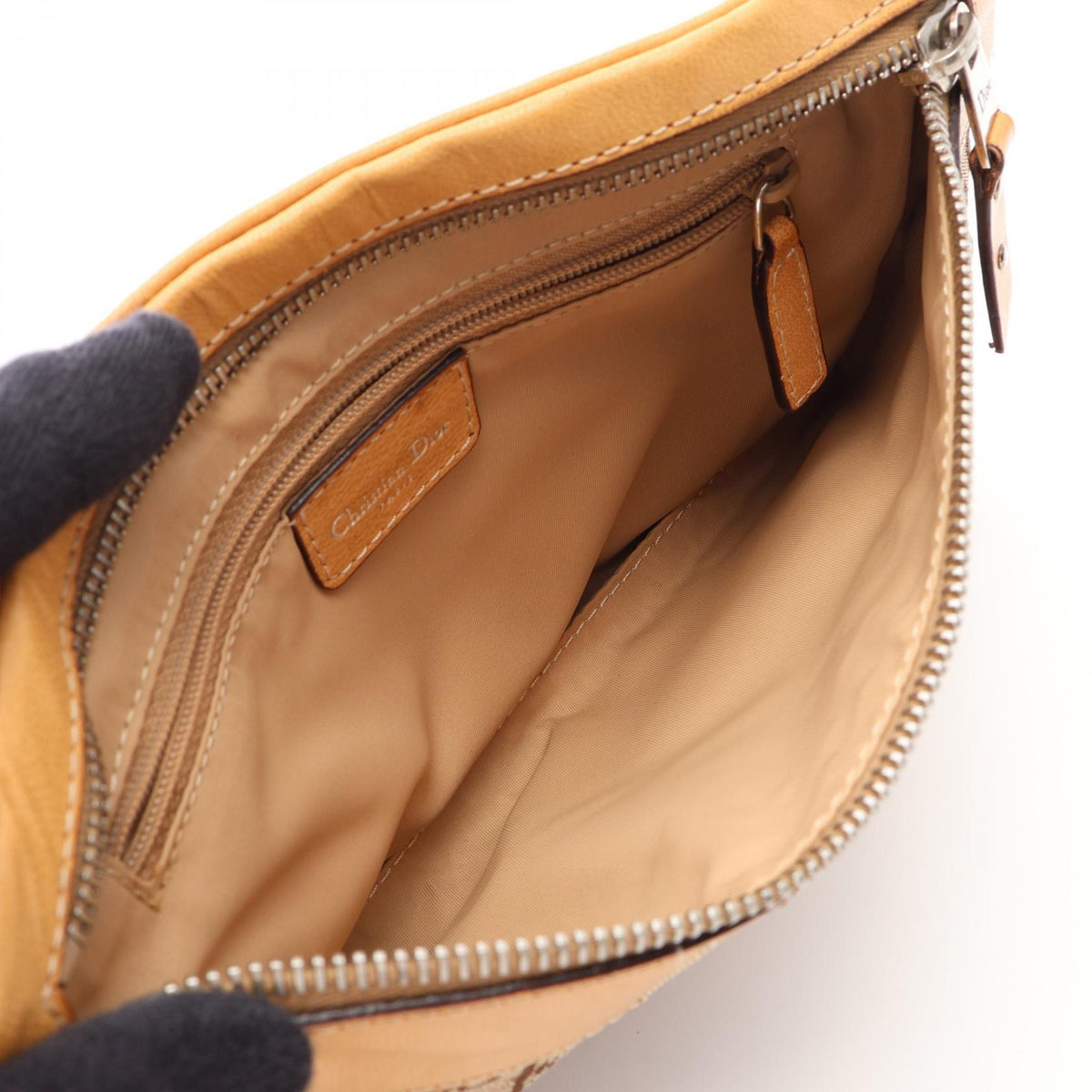 Dior street chic trotter Shoulder Bag Beige canvas leather 2101219717326