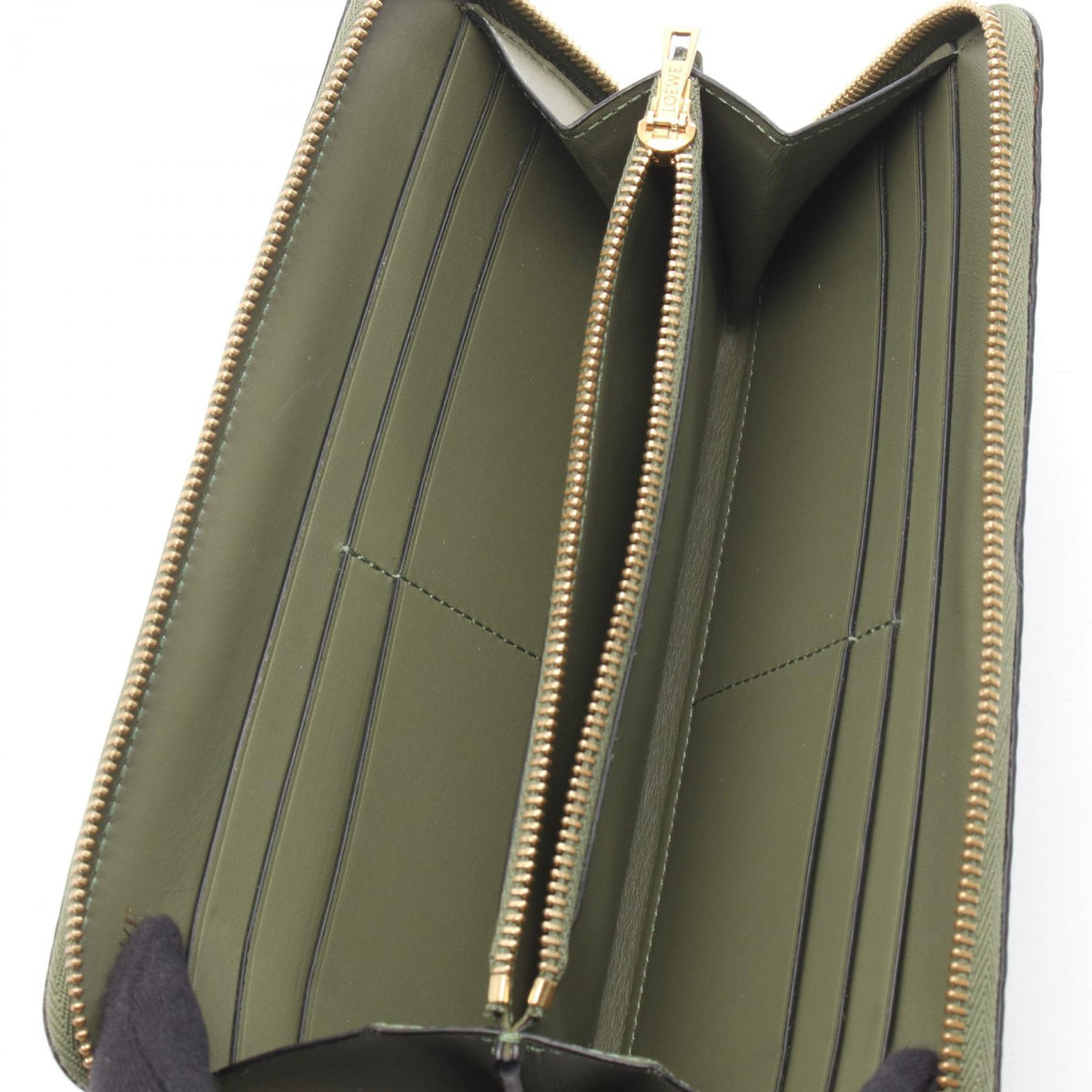 LOEWE REPEAT Anagram Around long wallet Khaki leather C499T12X0 2120900103293