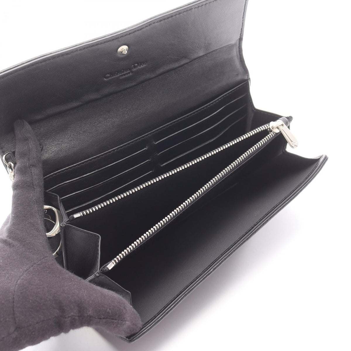 Dior Canage Bifoldpurse Black leather 2101219632285