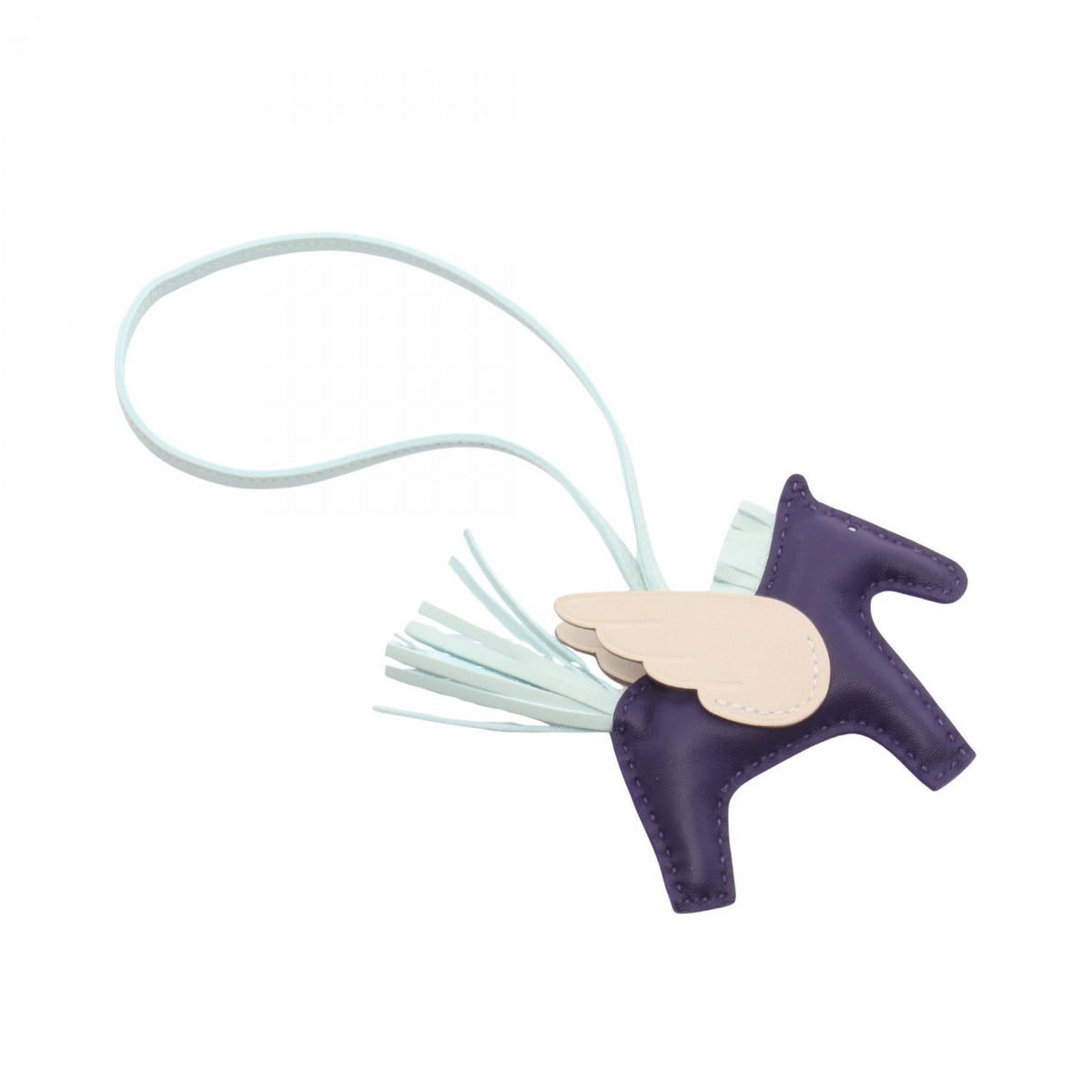 HERMES Rodeo Pegasus PM Purple Vert Peppermint Cle charm Purple/Green/Beige Agneau milo Other Agneau milo / Swift leather 2118300092286