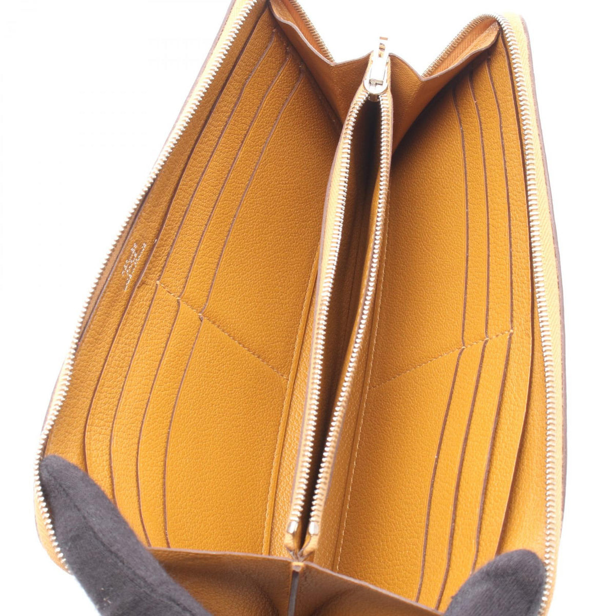 HERMES Azap Long Caramel Around long wallet Brown Togo leather Other Togo leather 2120300053075