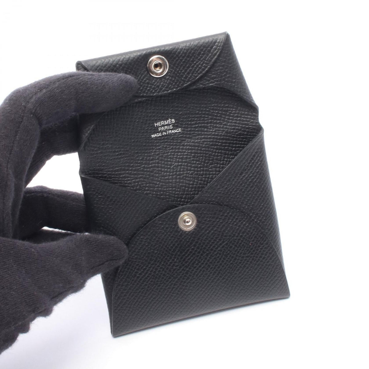HERMES Bastia coin purse Black Epsom leather Epsom 2120300052870