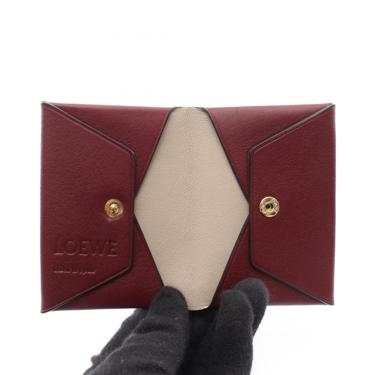 LOEWE anagram Card Case Bordeaux leather 2101219956114