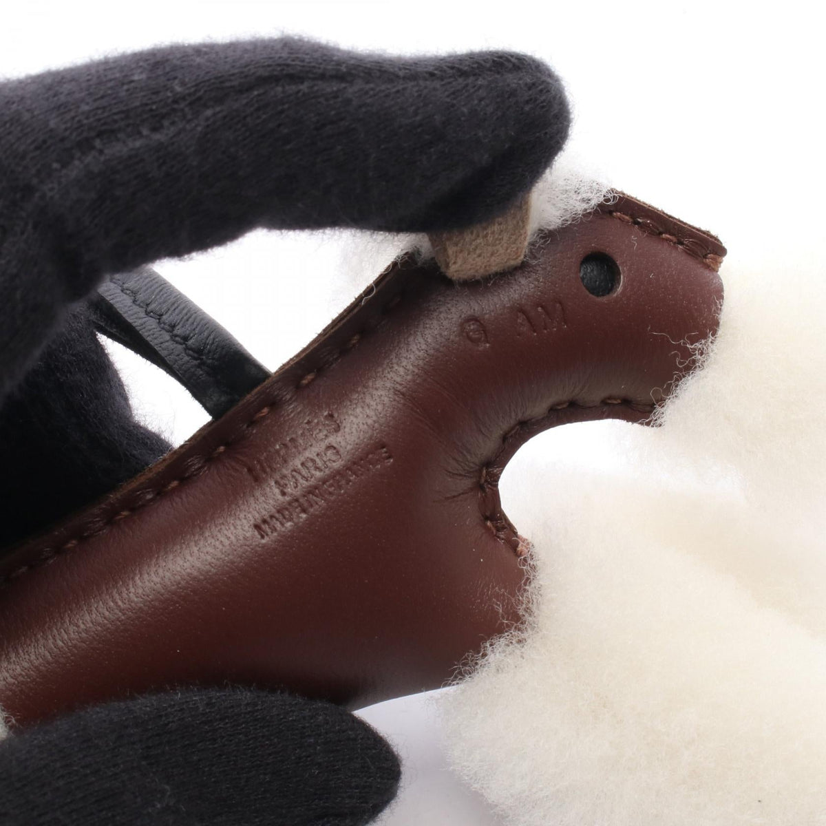HERMES Buddy Charm Rouge Seller charmRouge sellier Rouge sellier Brown/Black Agneau milo Mouton leather 2118300091777