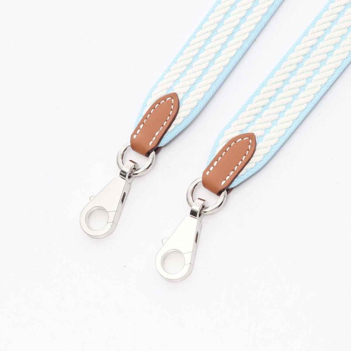 HERMES Bandouliere Sangle Cordage Shoulder strapWhite White Blue/White Towar canvas leather Toile / Swift leather 2104102515603