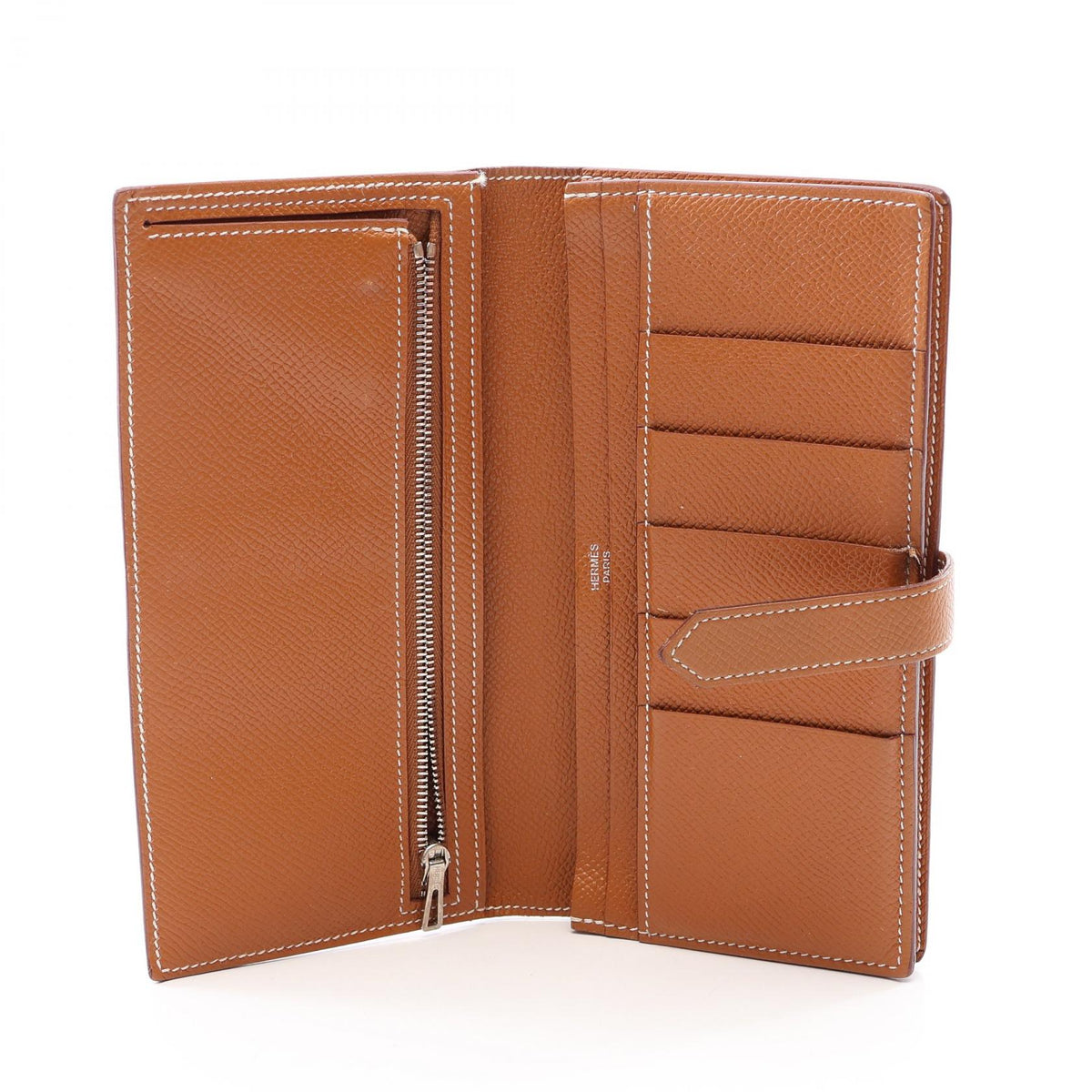 HERMES Bearn Soufflet BifoldpurseGold Gold Brown Epsom leather Calfskin (cowhide) Epsom 2118400237204