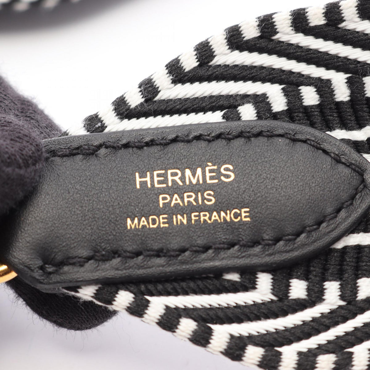 HERMES BandouliereSangle Cavall Shoulder strapWhite White Black/White Towar leather canvas Toile / Swift leather 2100301237100