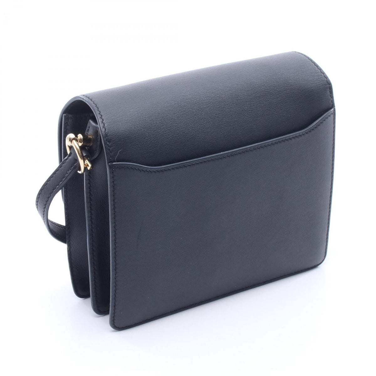 HERMES Lowris Mini Shoulder Bag Black Vaux Swift leather leather Calfskin (cowhide) Vaux Swift leather 2104102502658