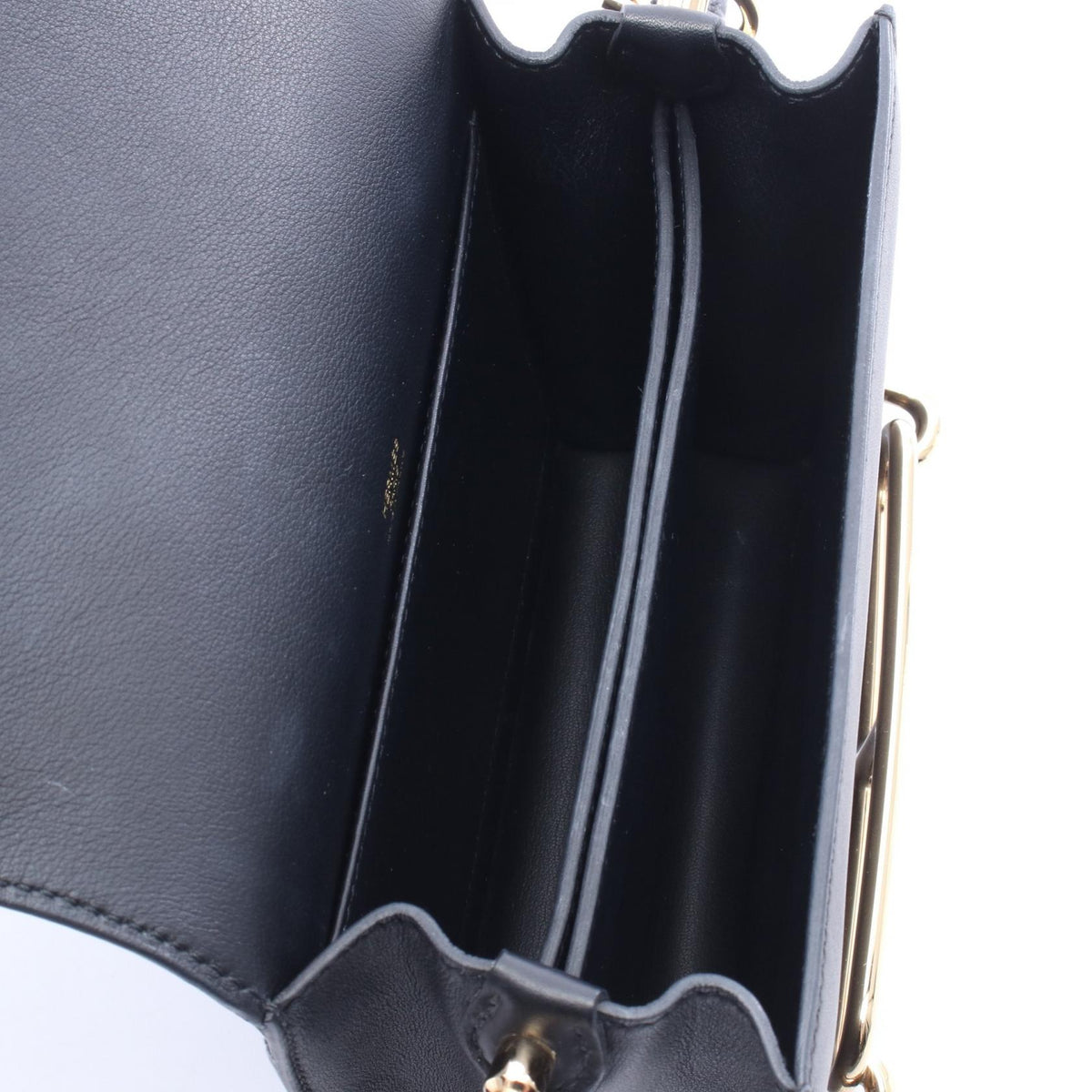 HERMES Lowris Mini Shoulder Bag Black Vaux Swift leather leather Calfskin (cowhide) Vaux Swift leather 2104102502658