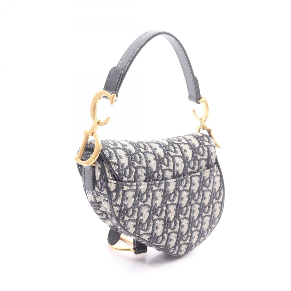 Dior Saddlebag Mini Oblique Jacquard 2WAY Handbag Beige/Navy canvas�leather 2106800626230