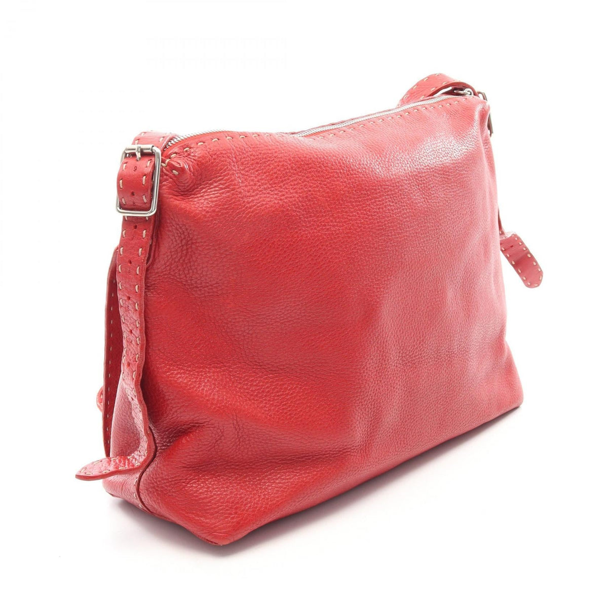 FENDI Selleria Shoulder Bag Red leather 2101219757100