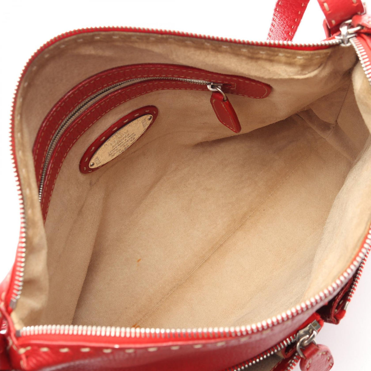 FENDI Selleria Shoulder Bag Red leather 2101219757100