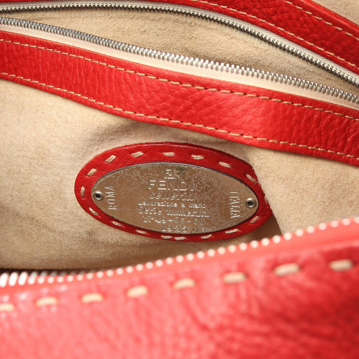 FENDI Selleria Shoulder Bag Red leather 2101219757100