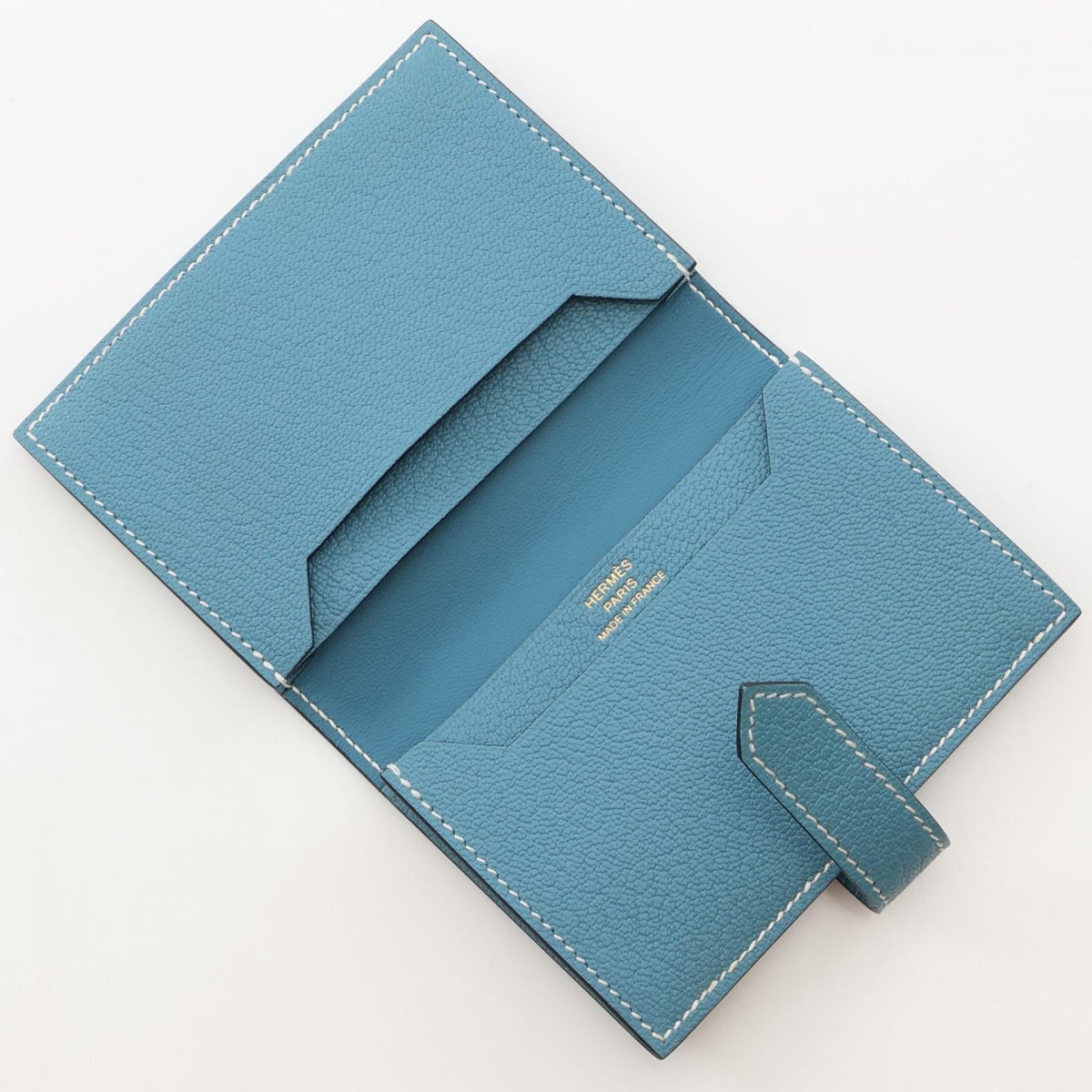 HERMES Bean mini Card CaseNew Blue Jeans New Blue Jeans Blue Chevre leather Chevre 2101220101602