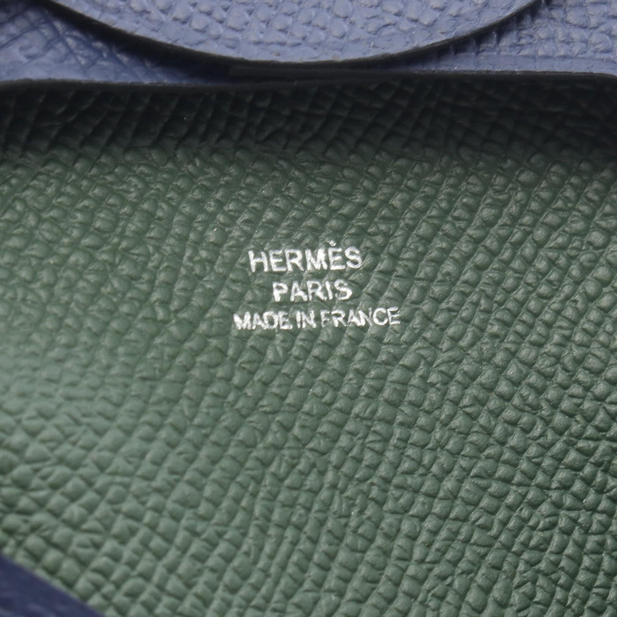 HERMES Bastia Verso Blue saphir Vert anglais coin purseBlue saphir Blue saphir Navy/Green Epsom leather 2104102531214