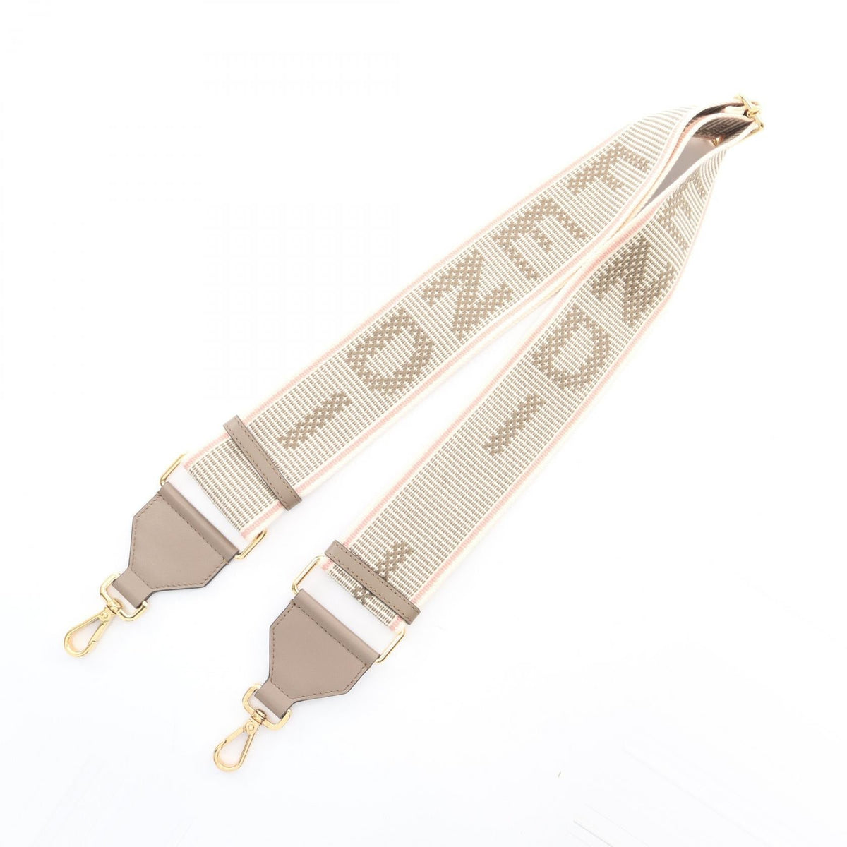 FENDI Strap You Logo Shoulder strap White/Beige/Multicolor canvas�leather 2107601173367