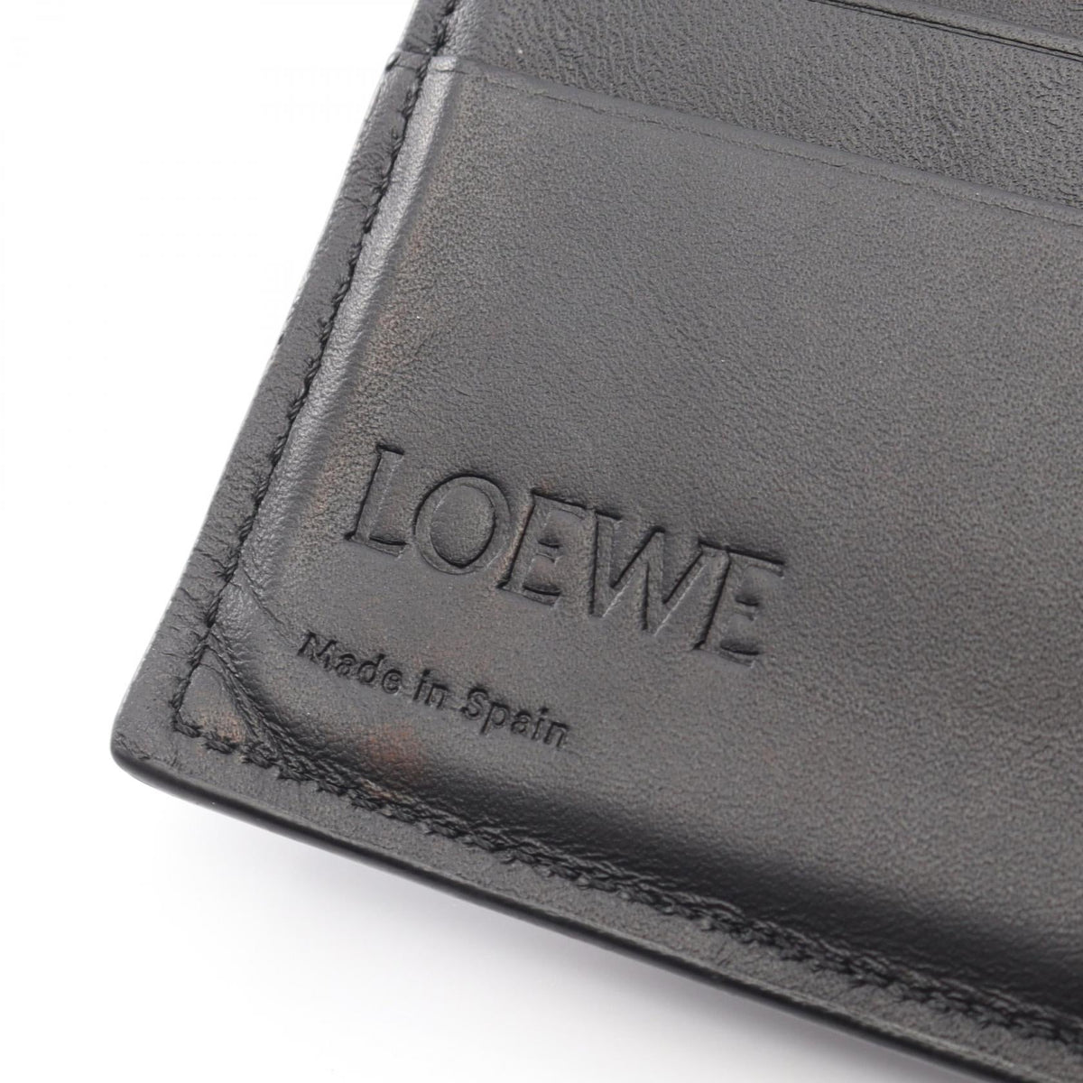 LOEWE anagram Bi-fold wallet Black leather 2118700090905