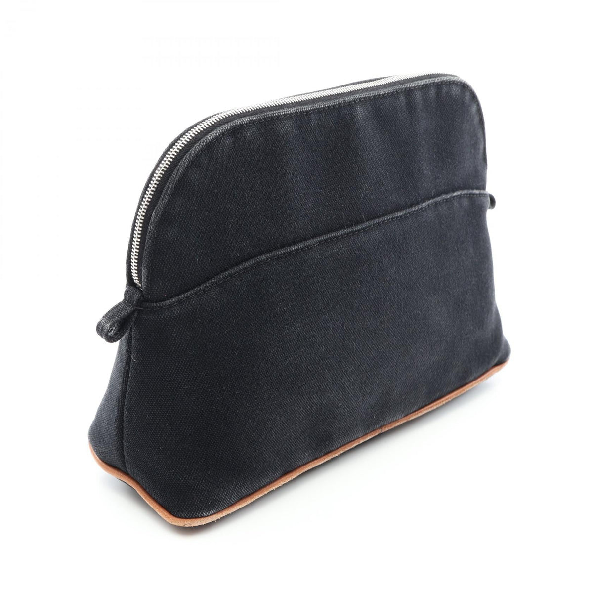 HERMES Bolide pouch MM Pouch Black canvas leather 2120900132392