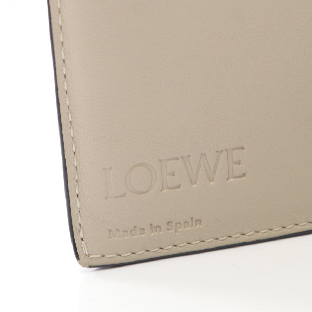 LOEWE Vertical wallet large Bifoldpurse Green/Brown leather 2120900132378