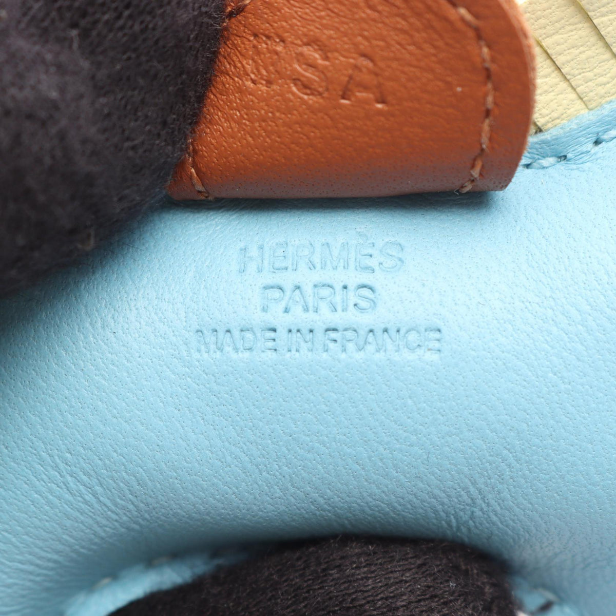 HERMES Rodeo PM Celeste Jaune Milton Gold charm Blue/Brown/Green Agneau milo Other Agneau milo 2118300093610