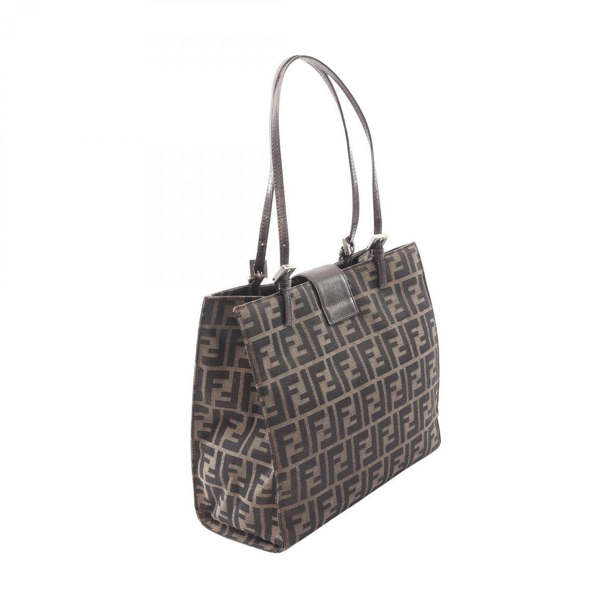 FENDI Zucca Tote Bag Brown canvas leather 2101219389516