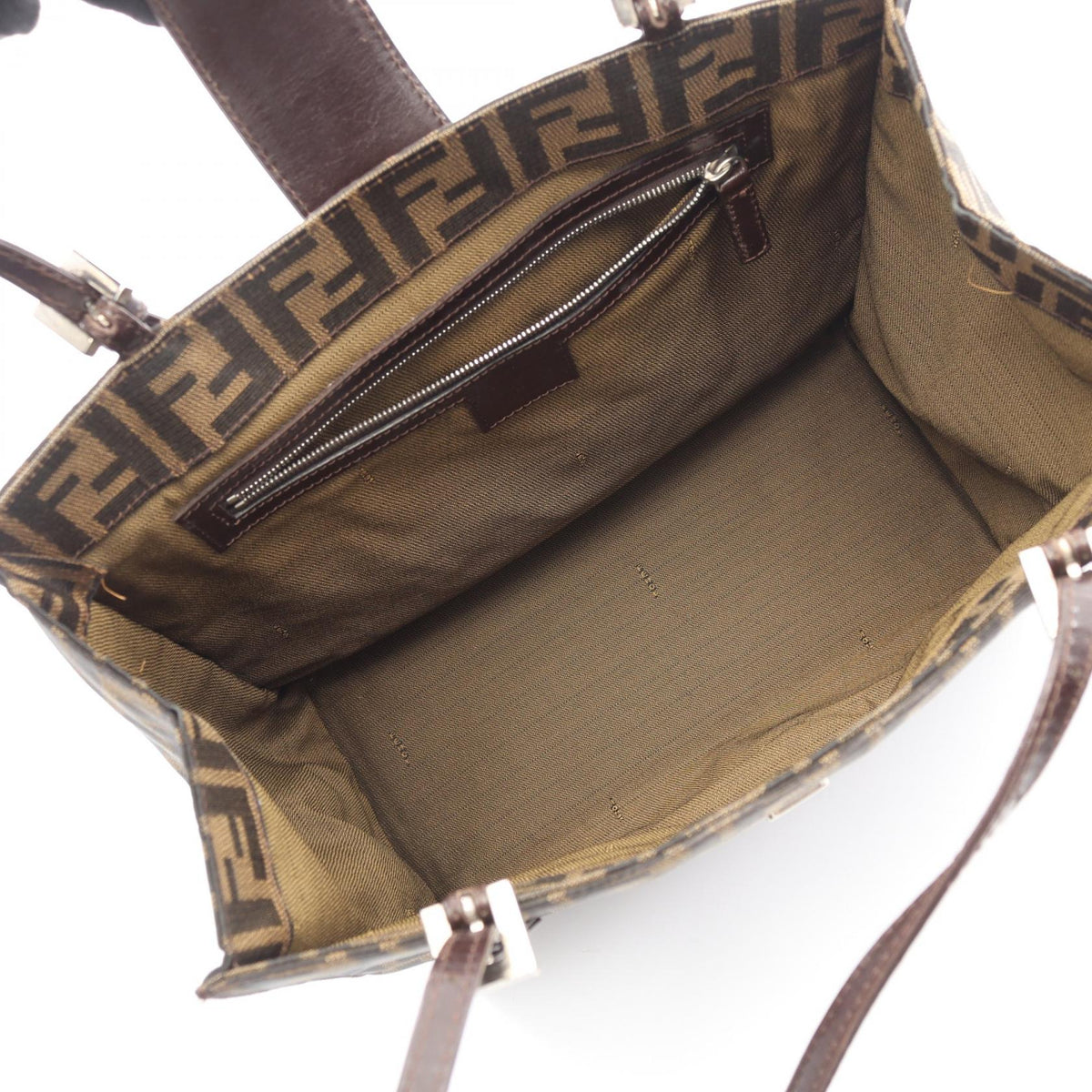 FENDI Zucca Tote Bag Brown canvas leather 2101219389516