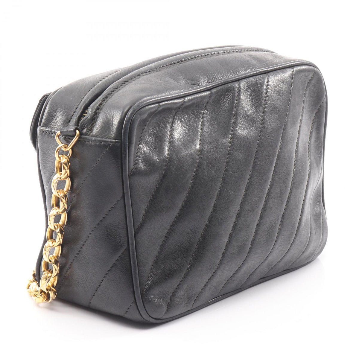 CHANEL Black COCO Mark bias stitch Lambskin (sheep leather) 2101219385280