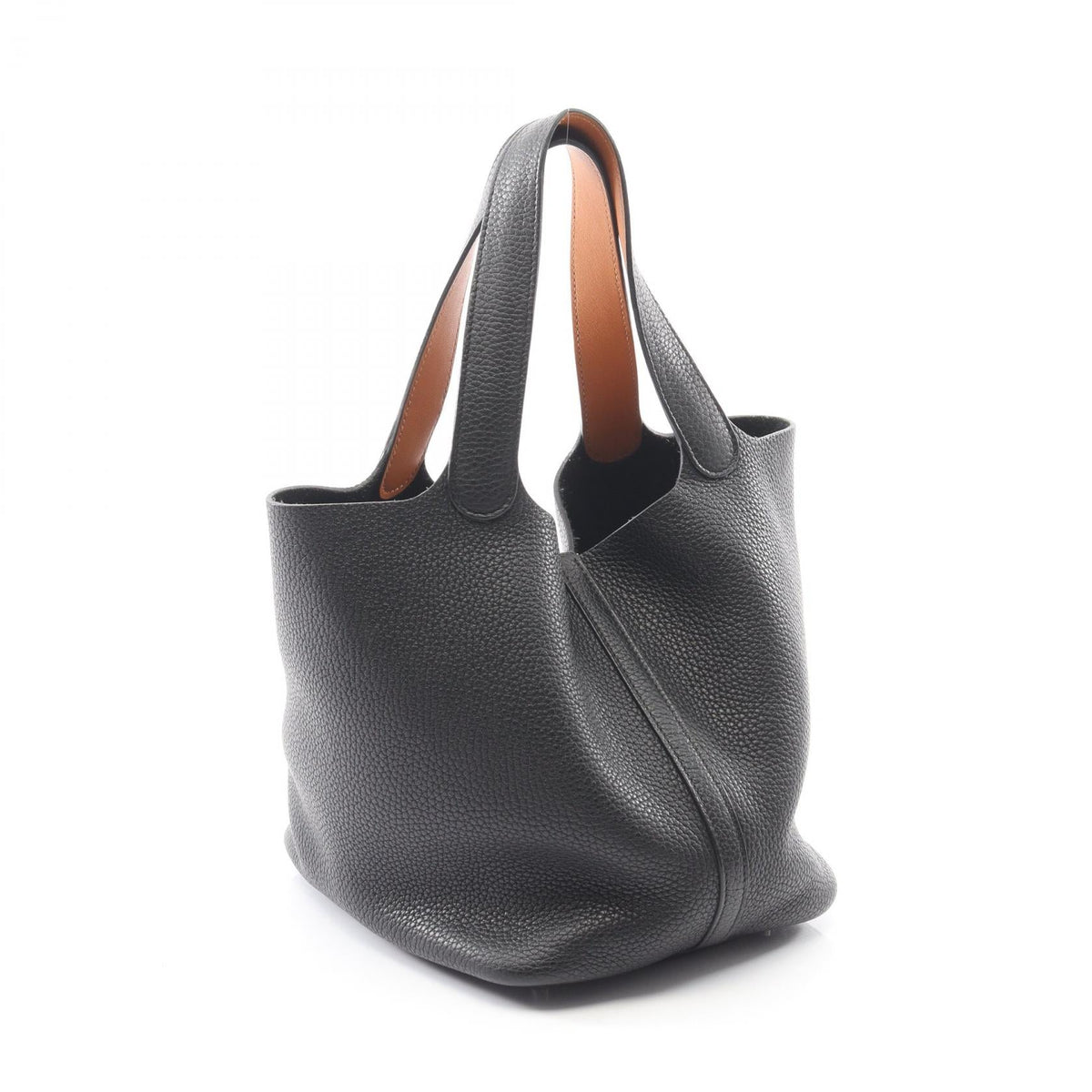 HERMES Picotin Lock MM Eclat HandbagNoir Black Noir Black Black/Brown/Toffee Taurillon Clemence leather Taurillon Clemence / Veau Swift leather 2101219345857
