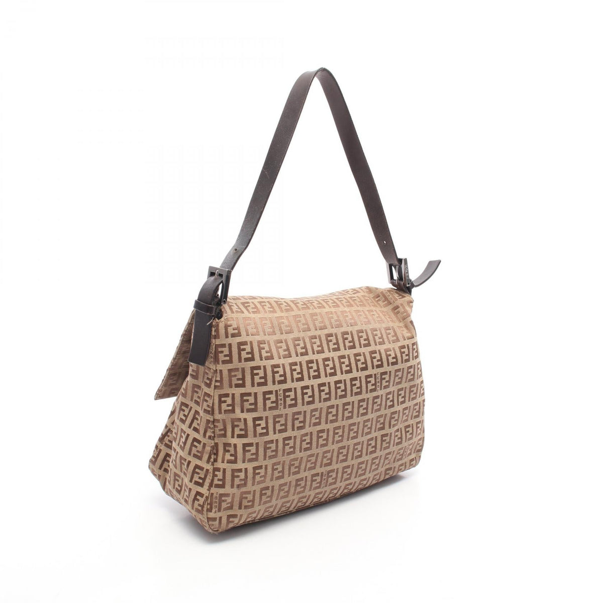 FENDI Mamma bucket Zucchino Shoulder Bag Beige/Brown canvas�leather 8BR001 2101219335988
