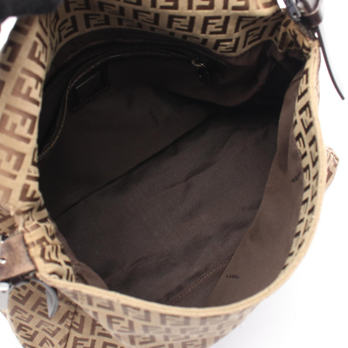 FENDI Mamma bucket Zucchino Shoulder Bag Beige/Brown canvas�leather 8BR001 2101219335988