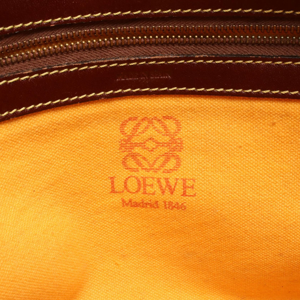 LOEWE anagram Shoulder Bag Khaki/Brown Suede leather 2101219329185