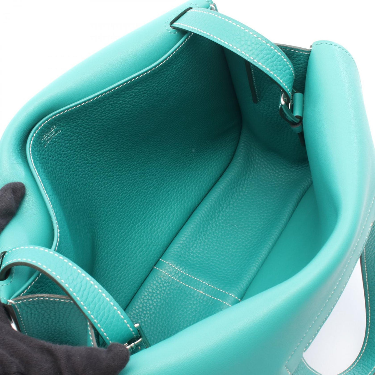 HERMES Halzan31 Vert veronese Handbag Green Taurillon Clemence Other Taurillon Clemence 2101219324869
