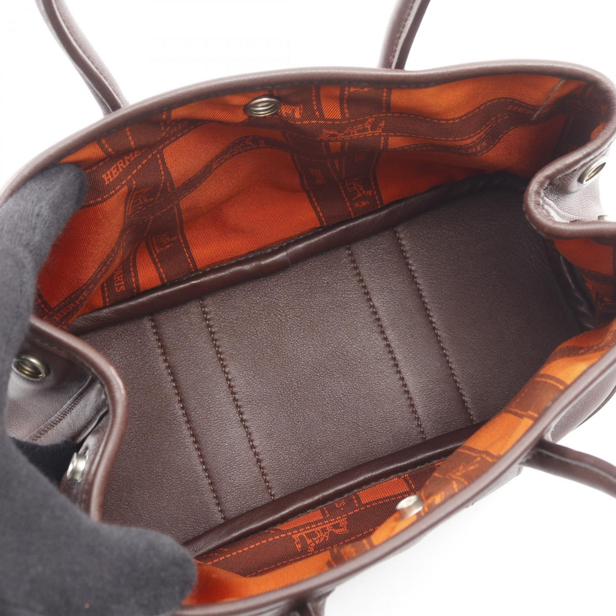 HERMES Garden party TTPM Tote Bag Brown Vaux Swift leather Other Vaux Swift leather 2101219324081
