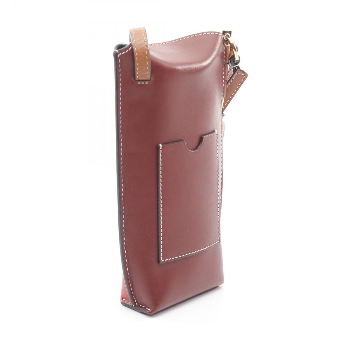 LOEWE GATE POCKET Shoulder Bag Red/Brown leather 2104102451536