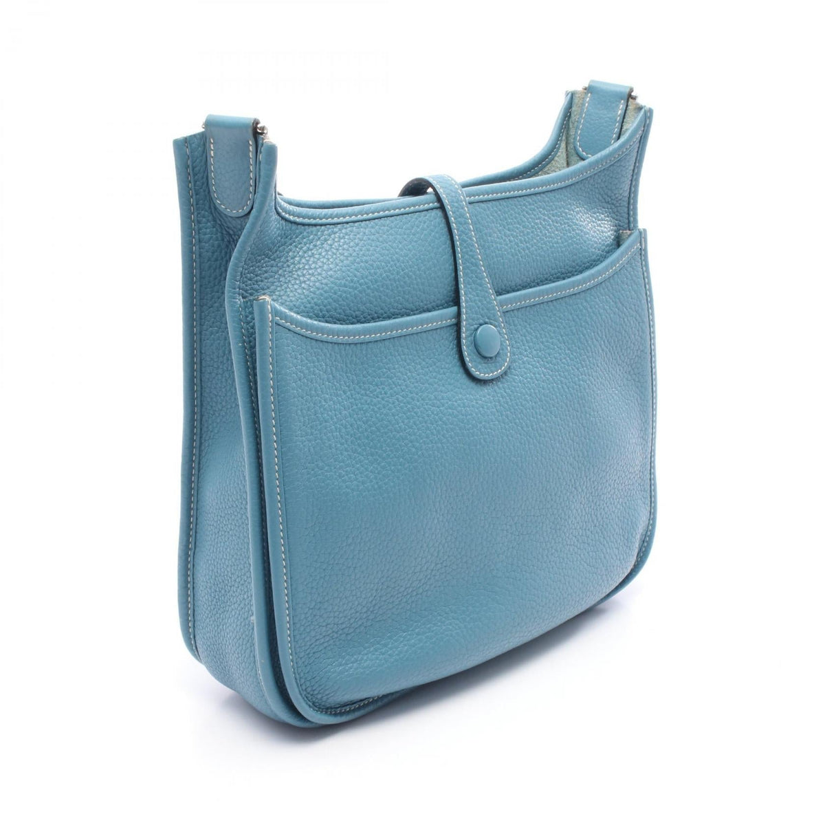 HERMES Evelyne 3 Troyes PM Blue jean Shoulder Bag Blue Taurillon Clemence Other Taurillon Clemence 2118400208105