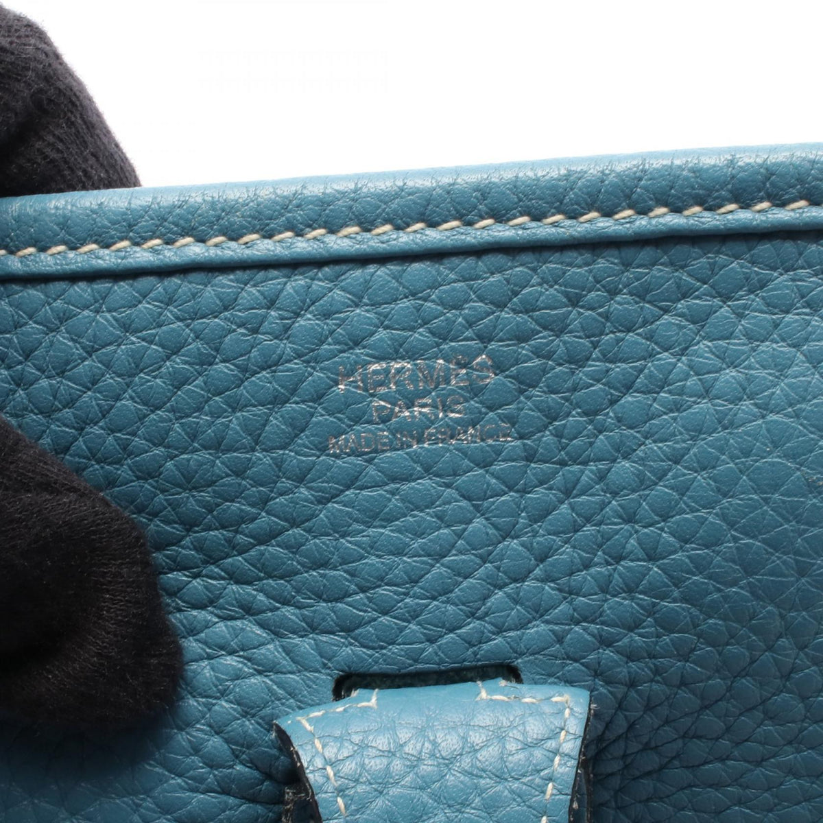 HERMES Evelyne 3 Troyes PM Blue jean Shoulder Bag Blue Taurillon Clemence Other Taurillon Clemence 2118400208105