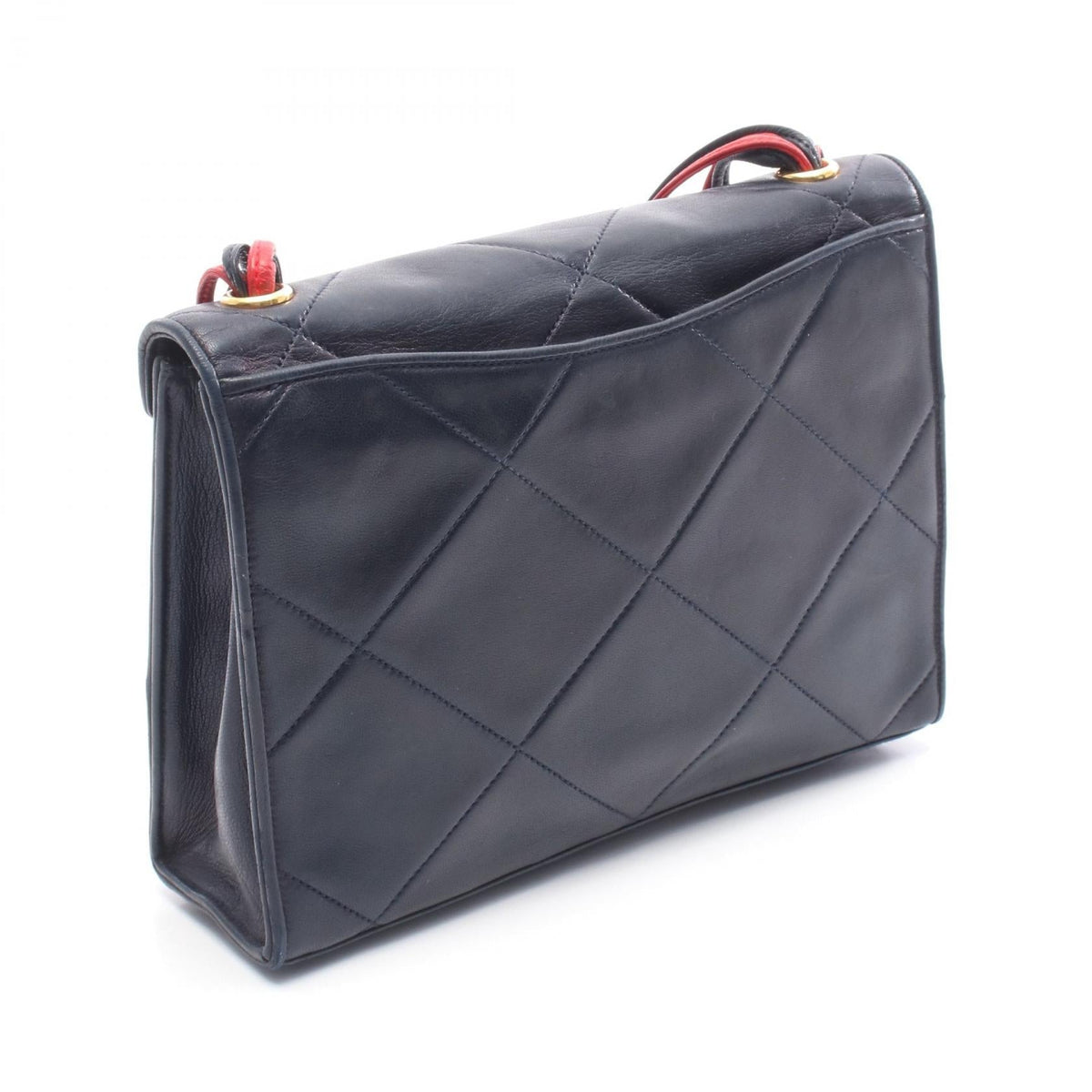CHANEL Navy/Red COCO Mark leather 2101219299242